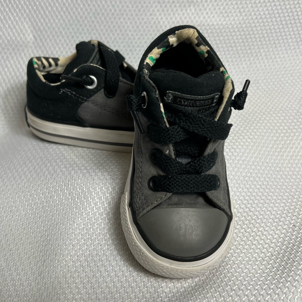 Converse All Star Unisex Gray/Black Canvas Sneaker Shoes Toddler Infant Sz 5